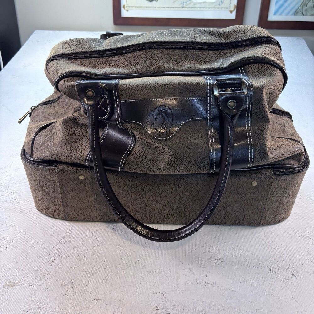 Sovrano Golf Over Night Bag: Double Decker Duffle W/ Shoe Compartment Brown